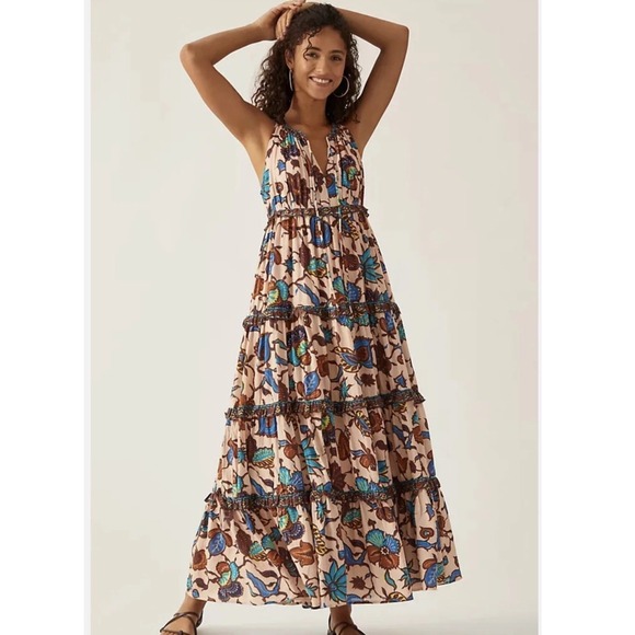 Love The Label Dresses & Skirts - Love The Label Floral Print Maxi‎ Dress Sleeveless Halter Neck Boho Summer Dress
